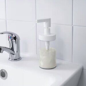 IKEA New TACKAN Soap dispenser Glass with White Pump